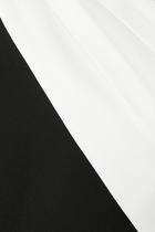 ASYMMETRIC STRETCH CADY MAXI DRESS MONOCHROME:Multi Colour:10